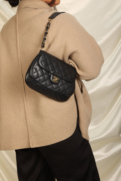 Extremely Rare Chanel Caviar Half Moon Flap