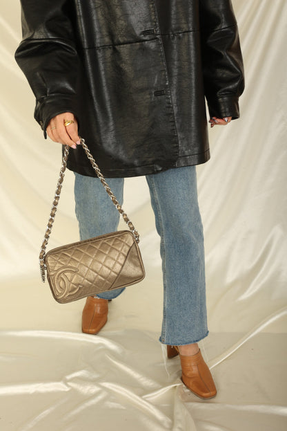 Chanel 2006 Calfskin Metallic Cambon Chain Pochette
