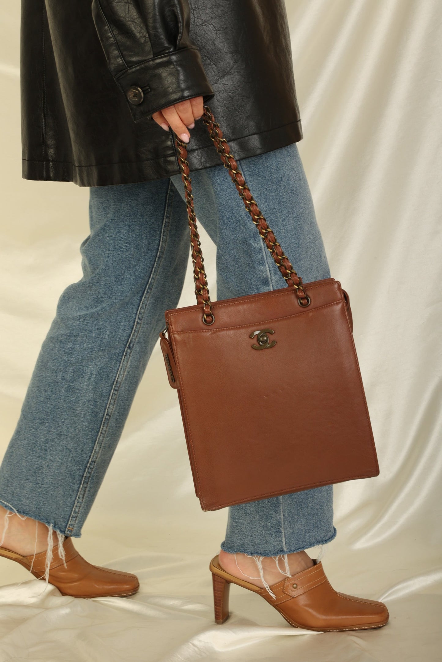 Chanel 1997 Calfskin Turnlock Tote