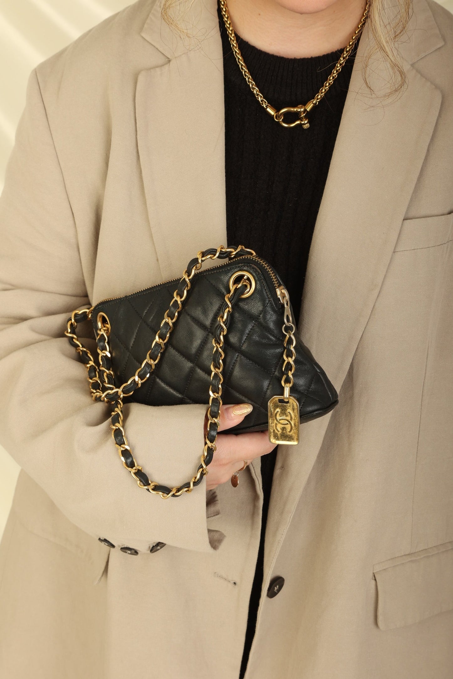 Chanel 1989 Lambskin Mini Zip Tote