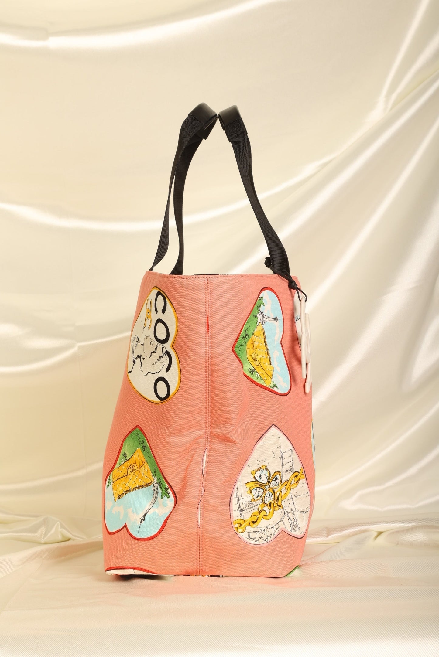 Chanel 2005 Coco Hearts Canvas Tote