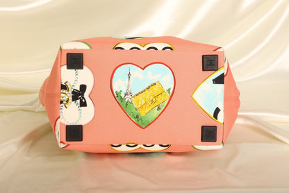 Chanel 2005 Coco Hearts Canvas Tote