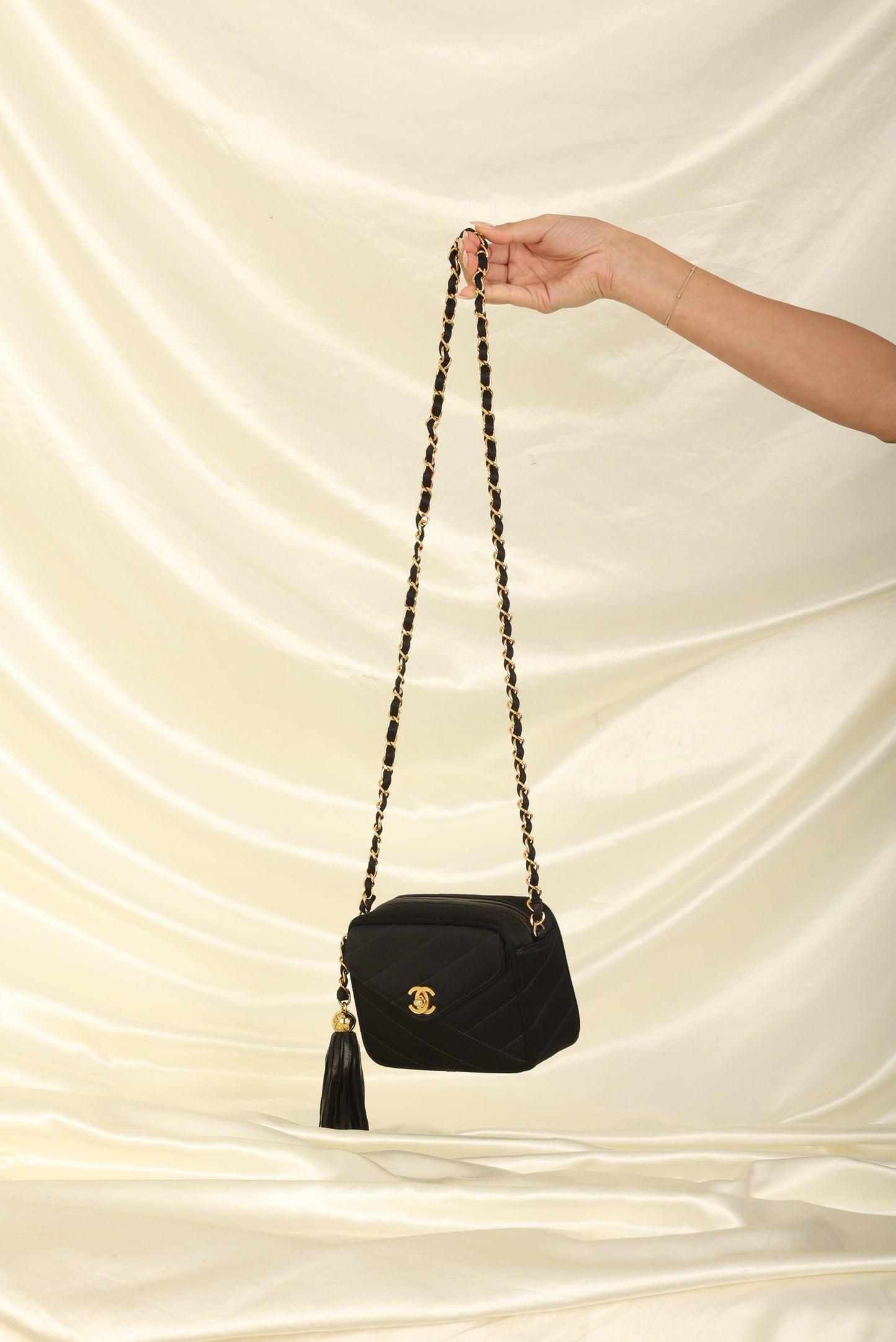 Chanel 1994 Satin Turnlock Mini Camera Bag