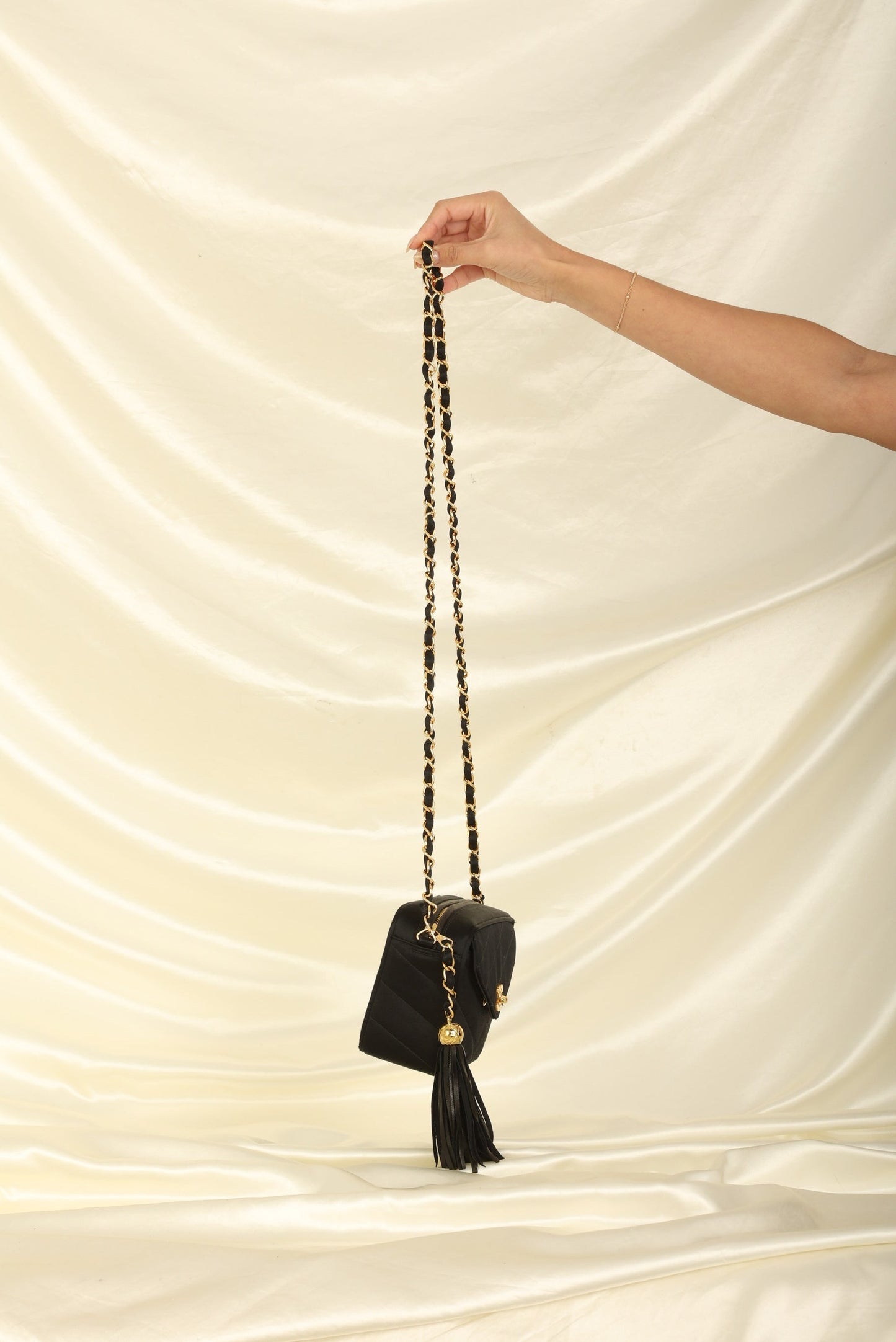 Chanel 1994 Satin Turnlock Mini Camera Bag