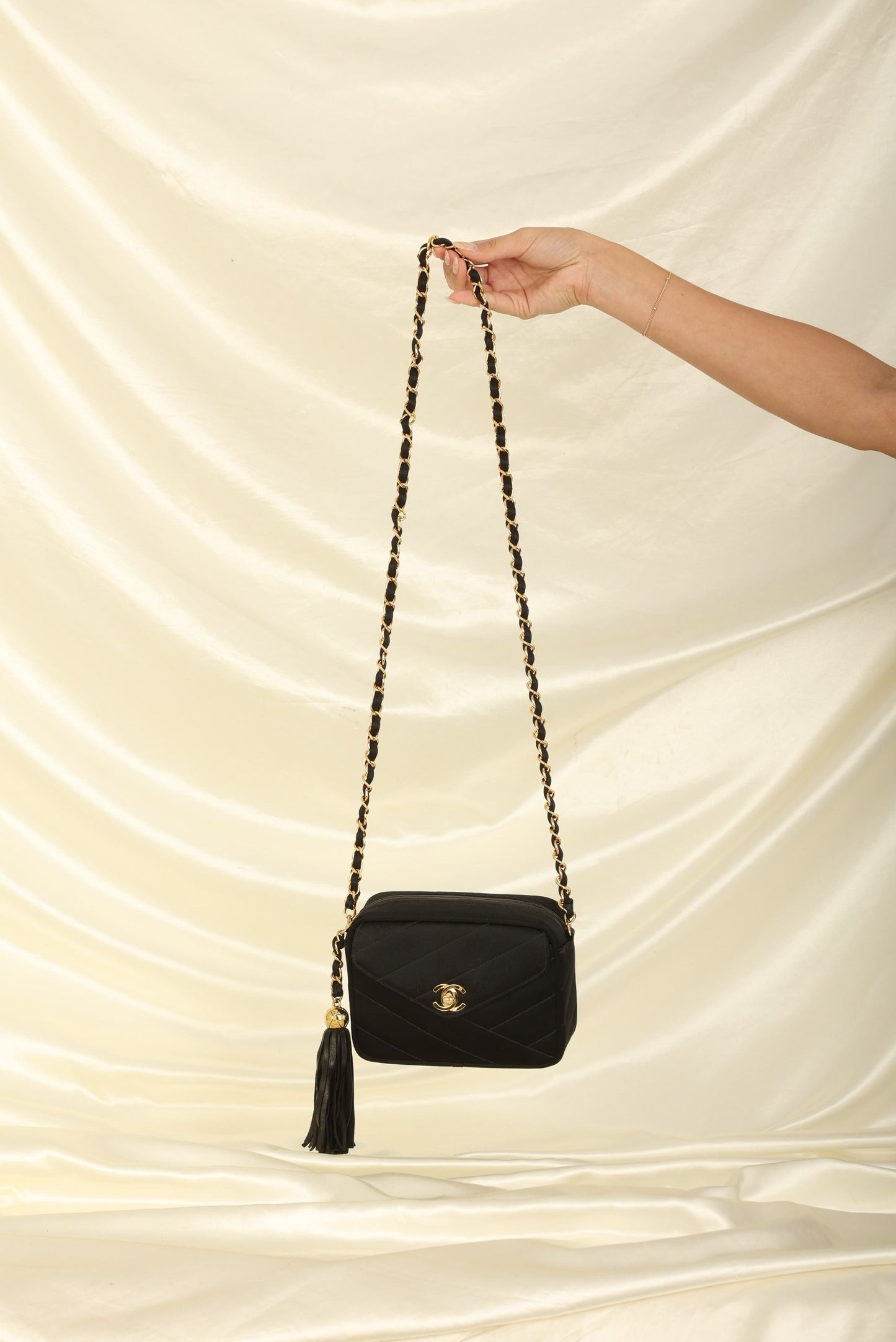 Chanel 1994 Satin Turnlock Mini Camera Bag