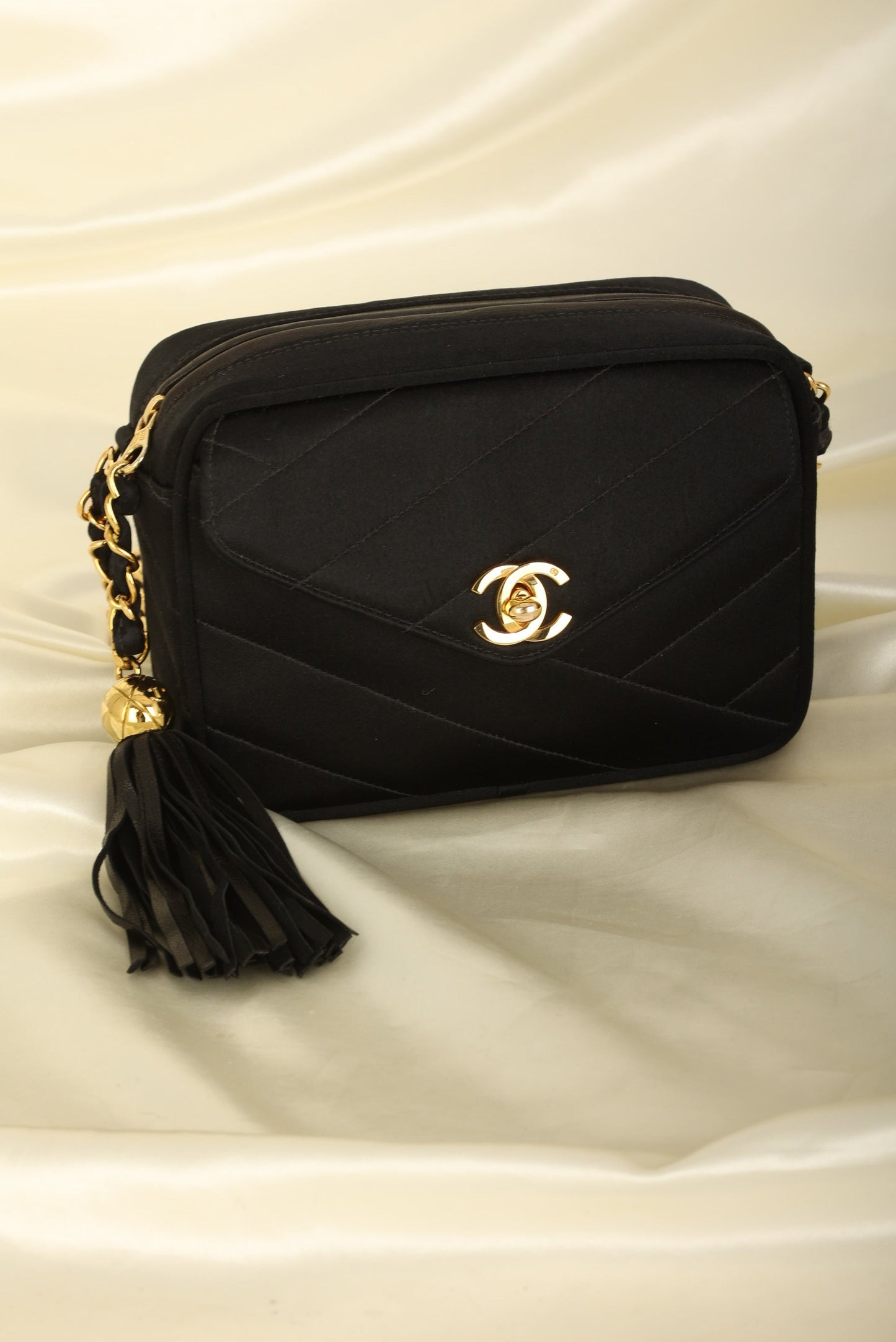 Chanel 1994 Satin Turnlock Mini Camera Bag