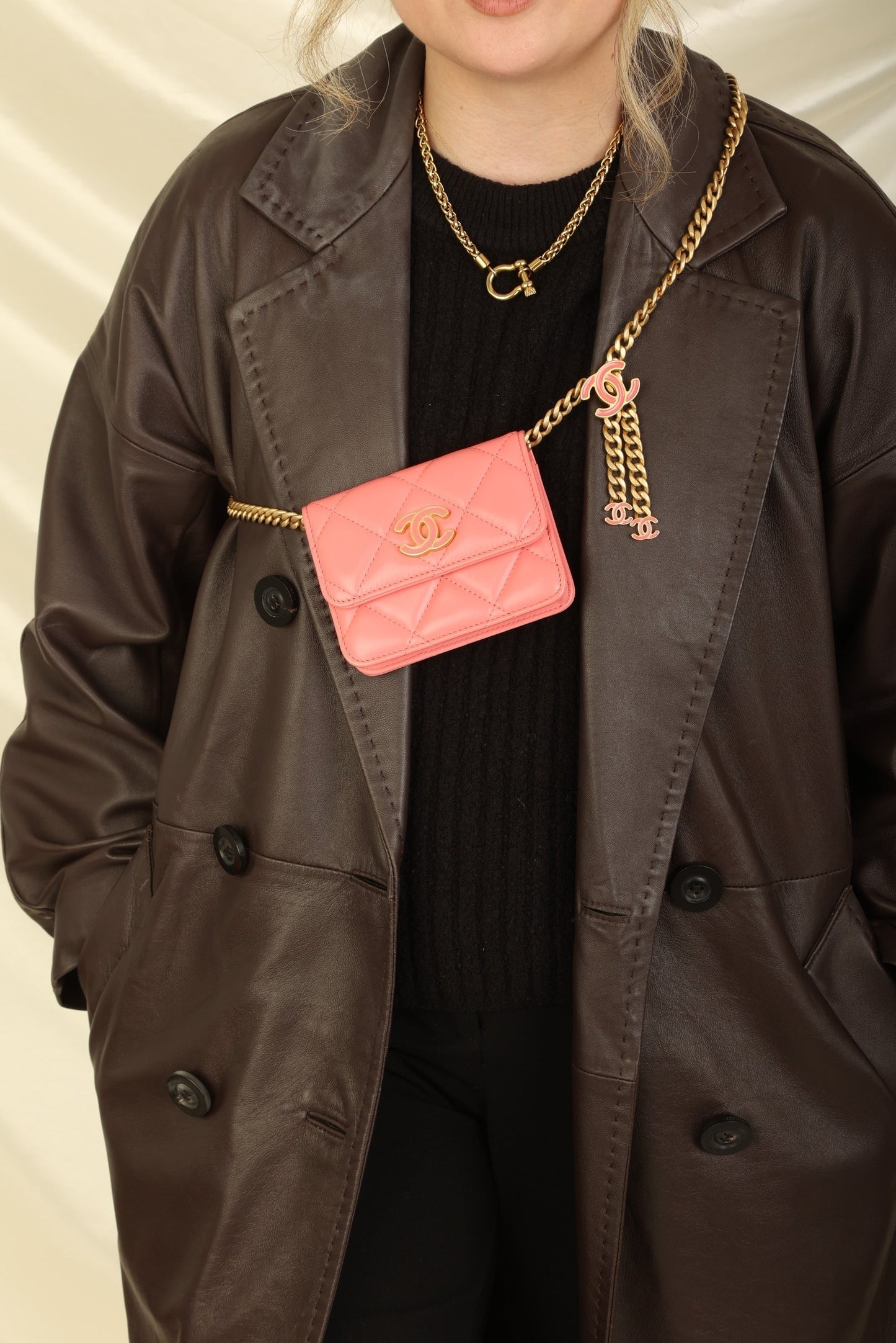 Chanel 2021 Lambskin Chain Waist Bag