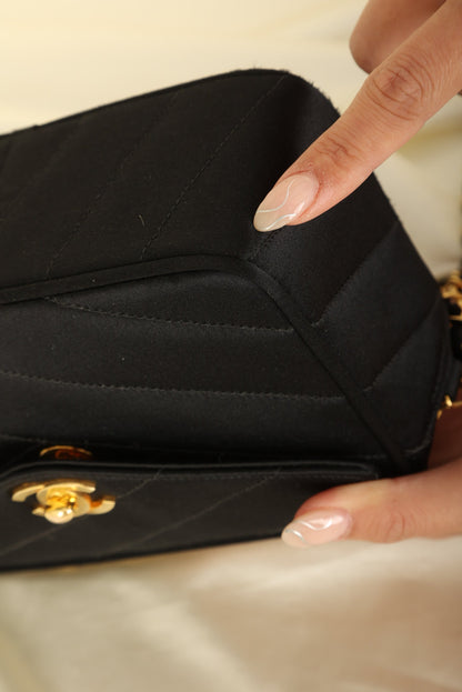 Chanel 1994 Satin Turnlock Mini Camera Bag