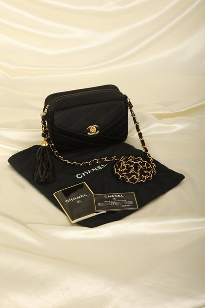 Chanel 1994 Satin Turnlock Mini Camera Bag