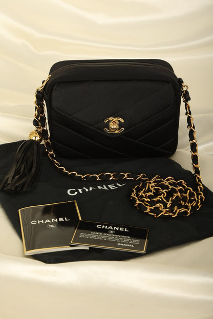 Chanel 1994 Satin Turnlock Mini Camera Bag