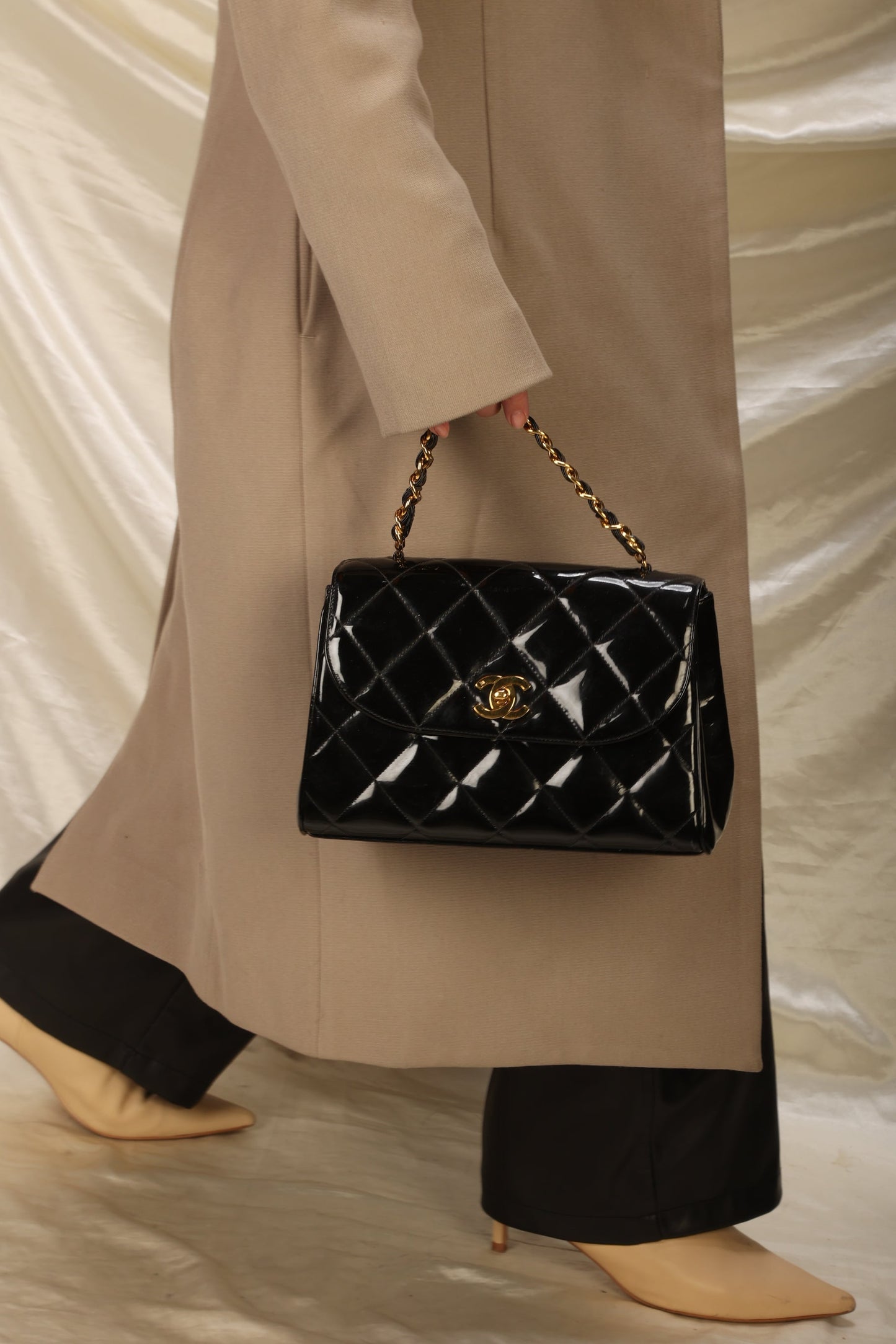 Extremely Rare Chanel Patent Chain Top Handle