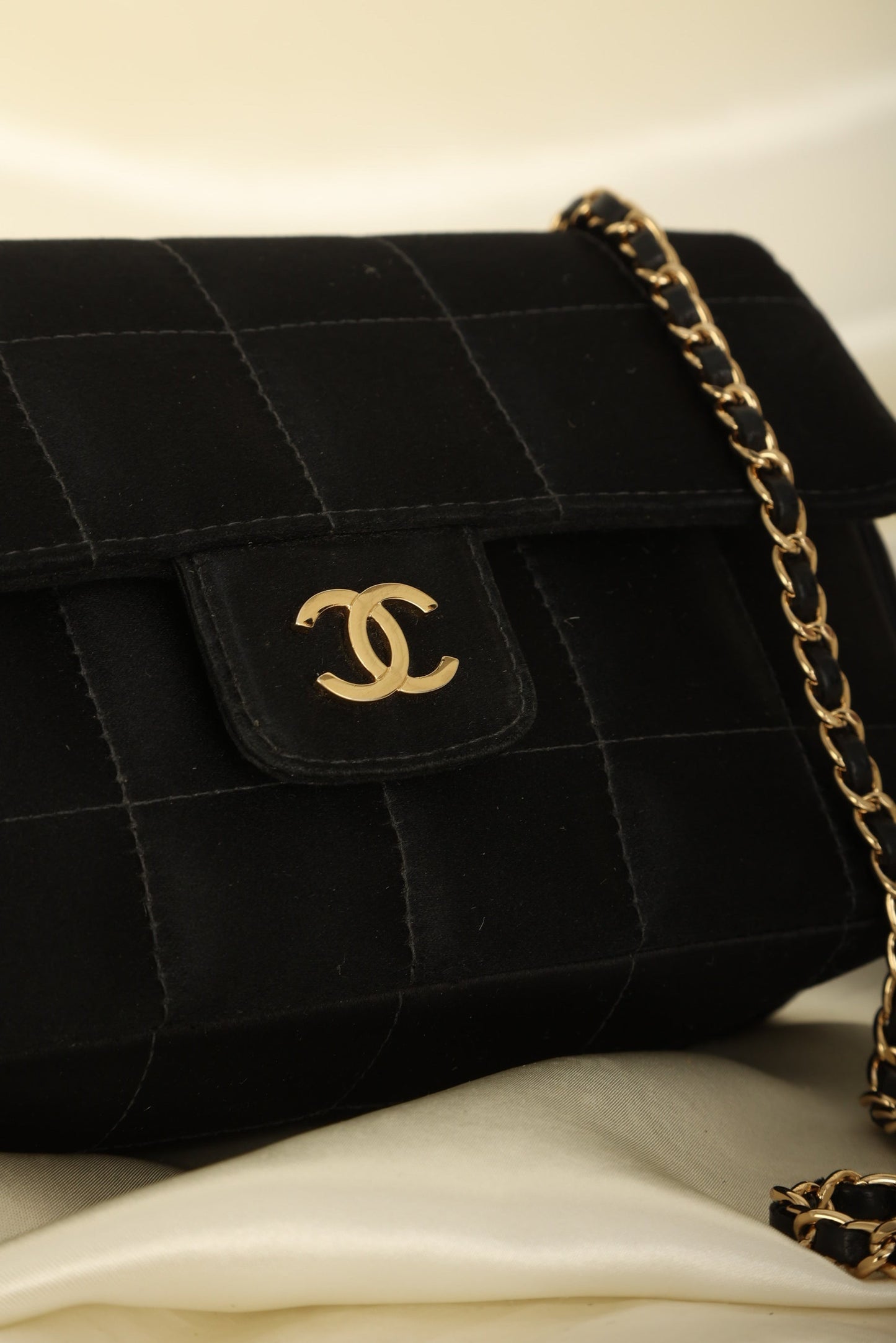 Chanel Satin Mini Chocolate Bar Flap