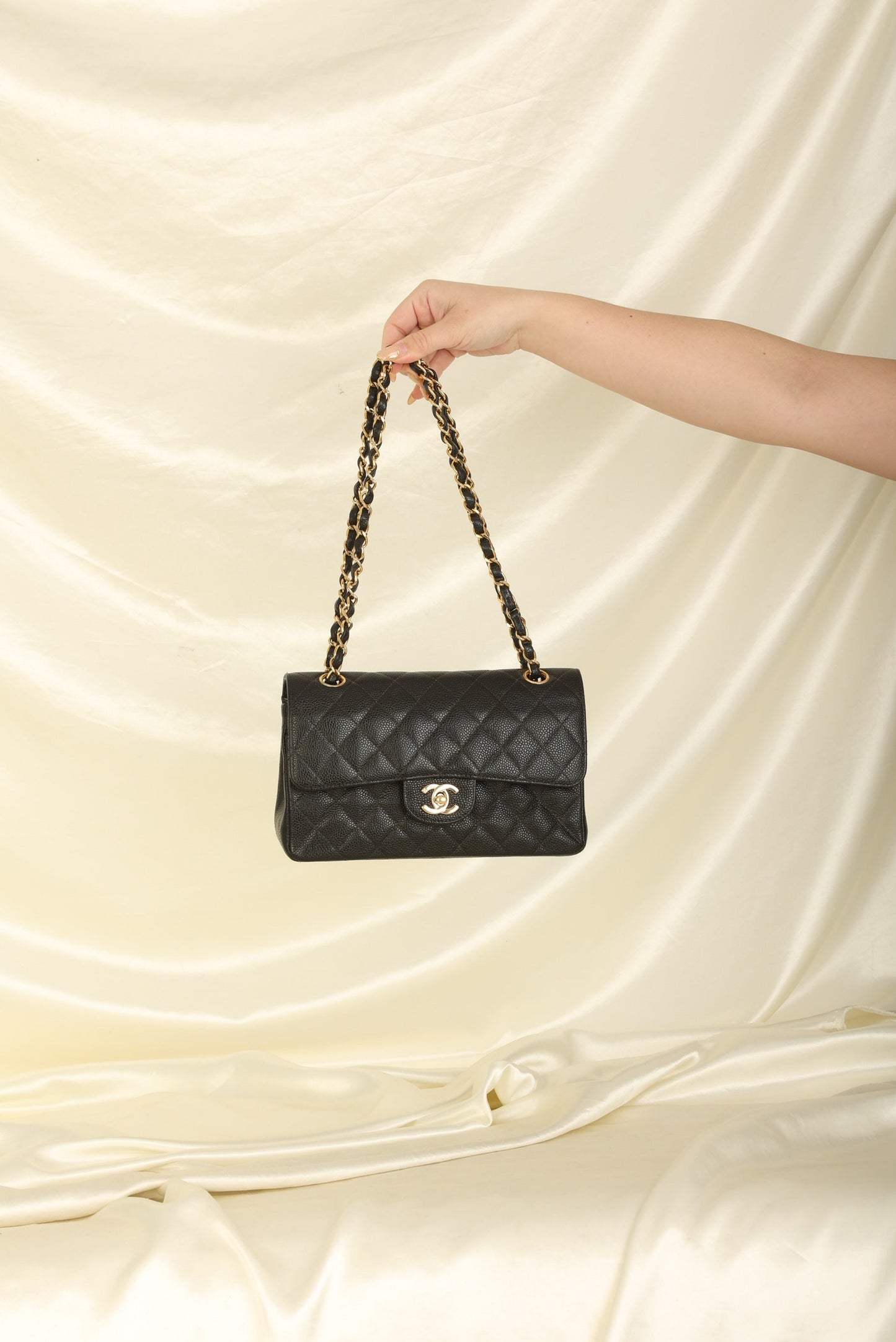 Chanel 2003 Caviar Small Double Flap
