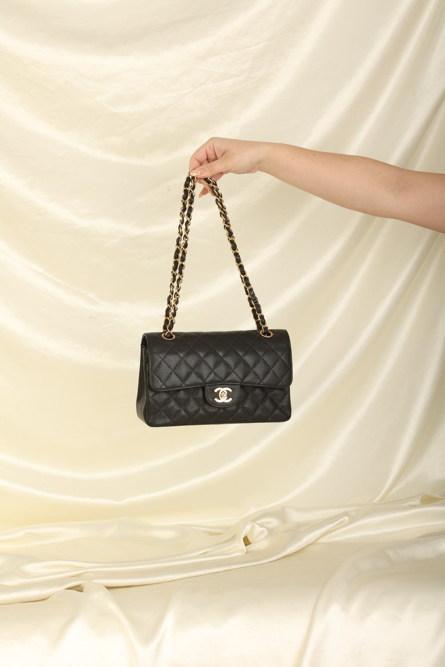 Chanel 2003 Caviar Small Double Flap