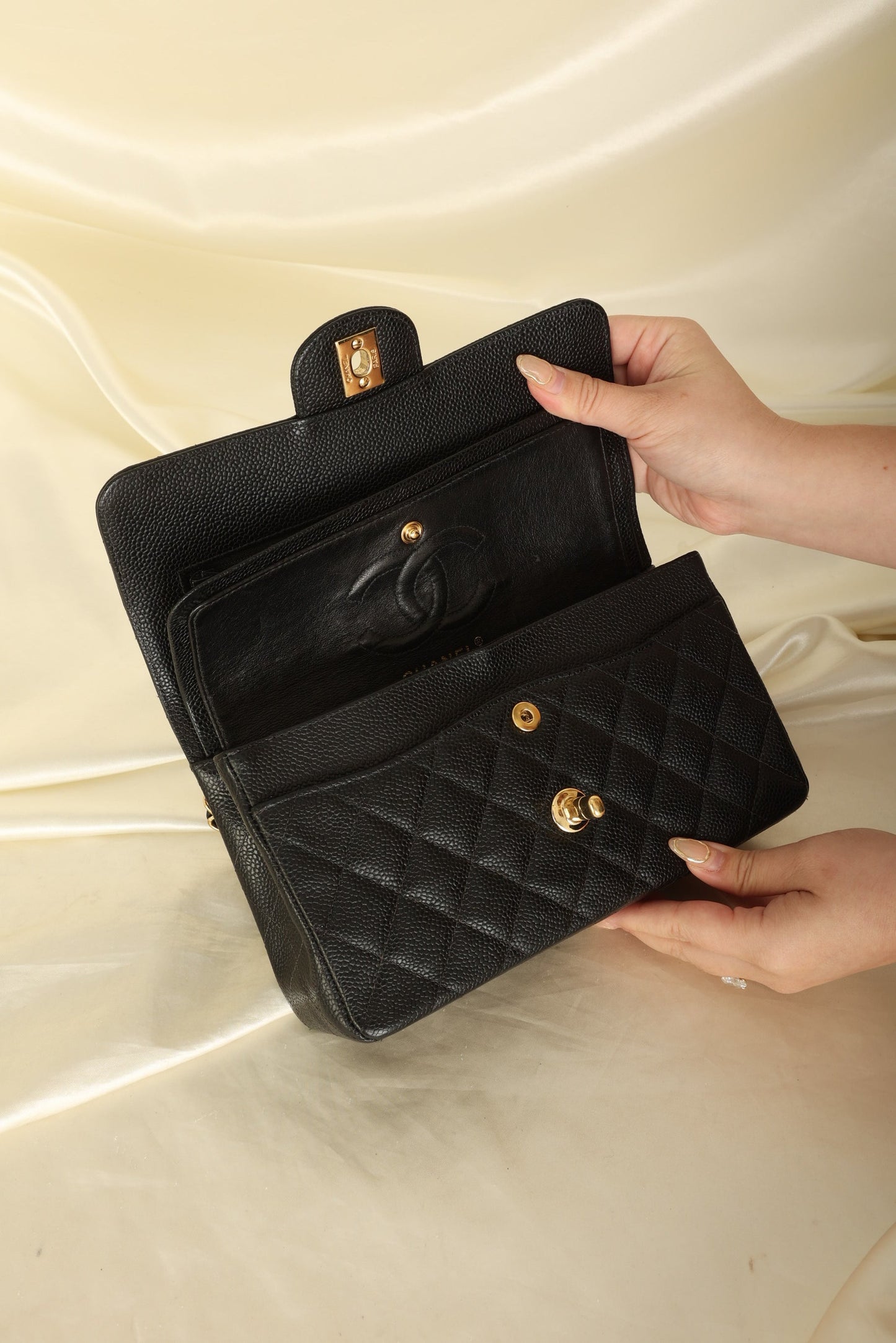 Chanel 2003 Caviar Small Double Flap