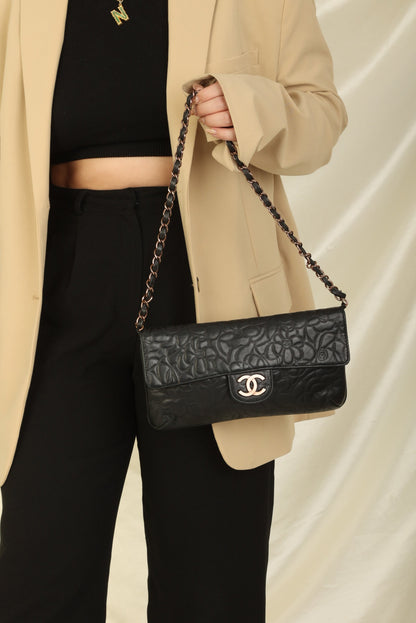 Extremely Rare Chanel Lambskin Camellia Pochette