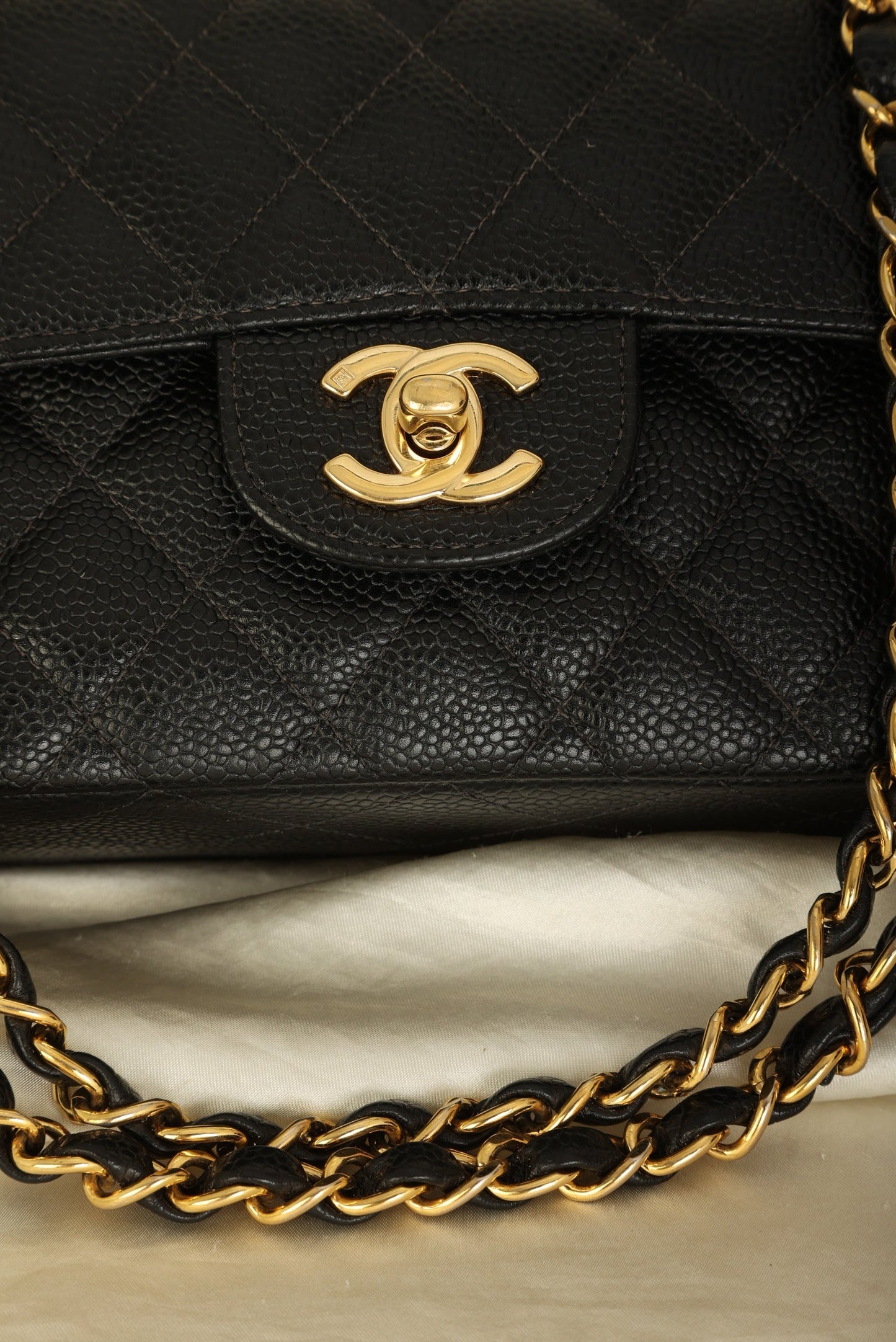 Chanel 2003 Caviar Small Double Flap