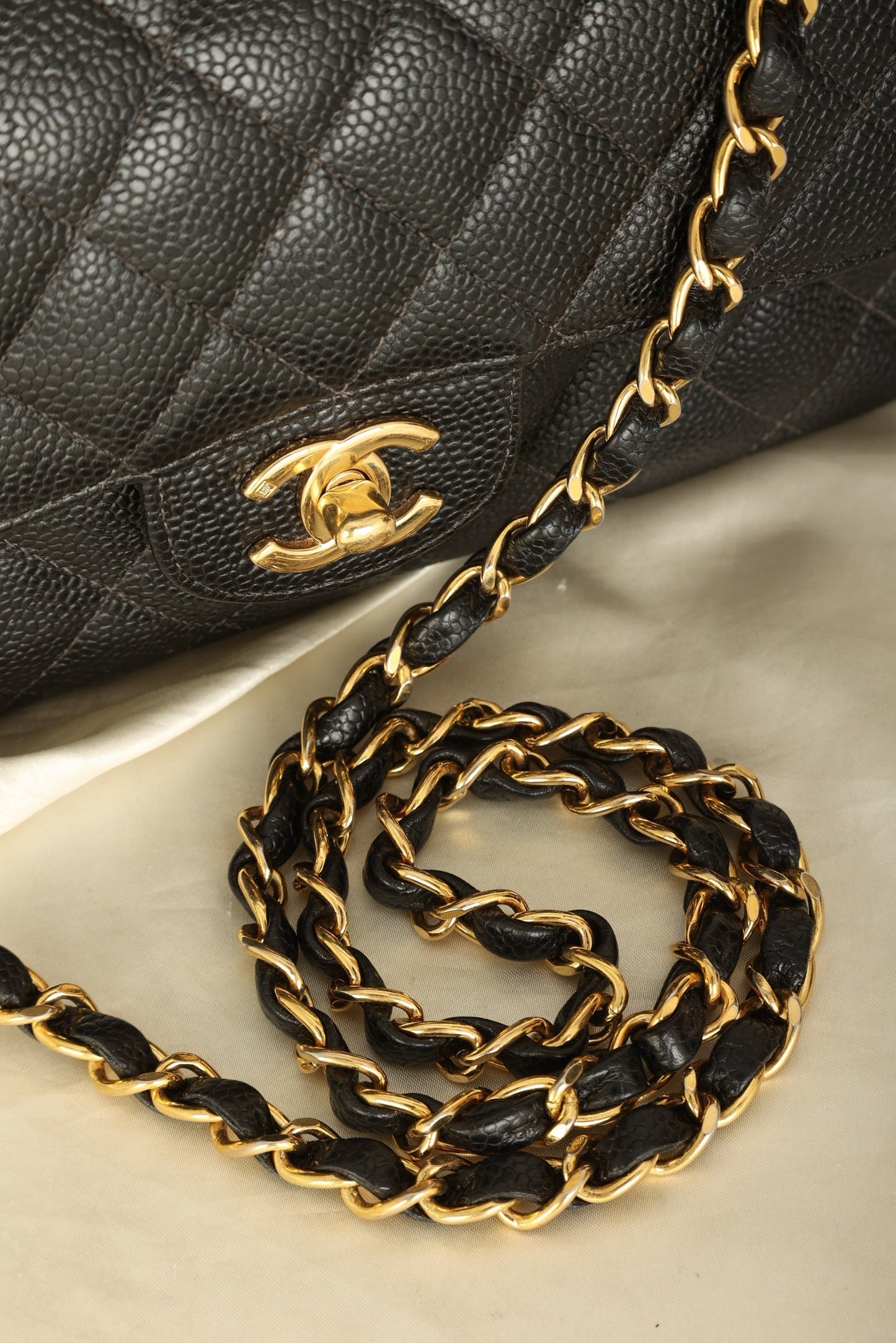 Chanel 2003 Caviar Small Double Flap