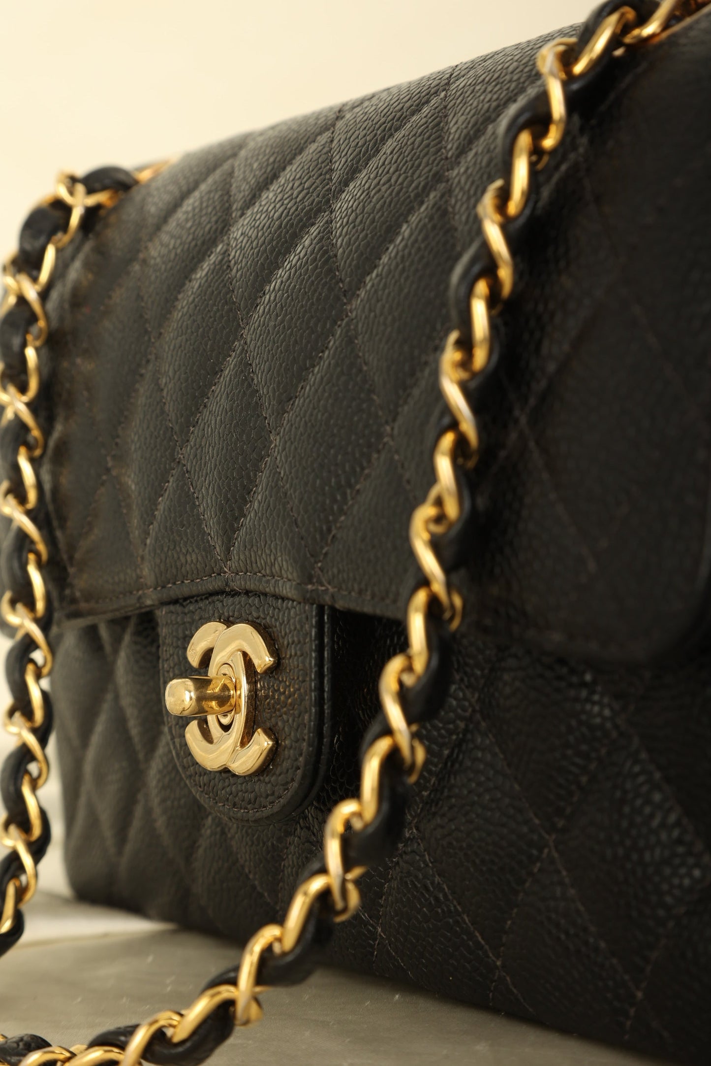 Chanel 2003 Caviar Small Double Flap