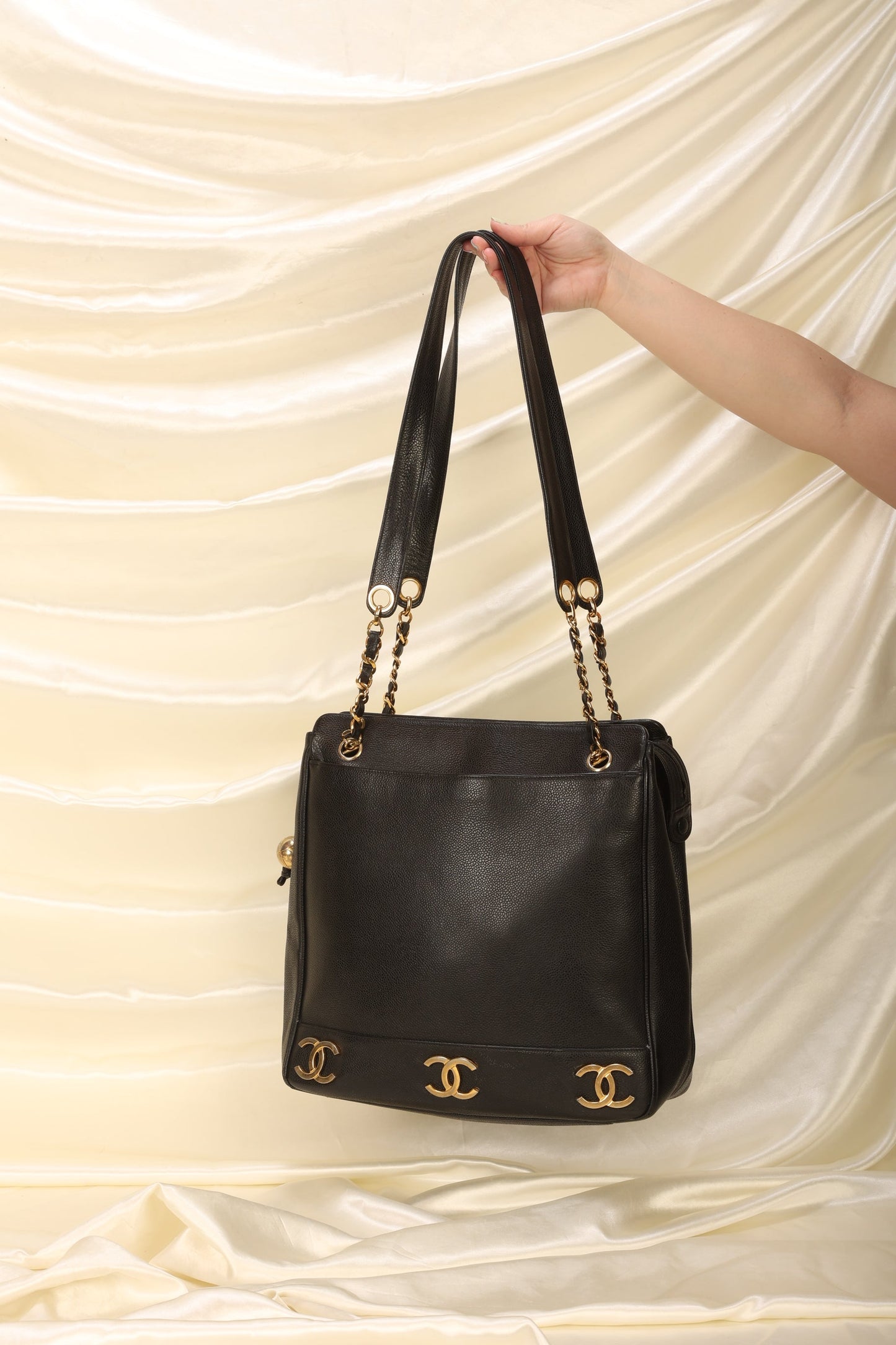 Chanel Caviar Logo Tote