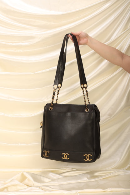 Chanel Caviar Logo Tote