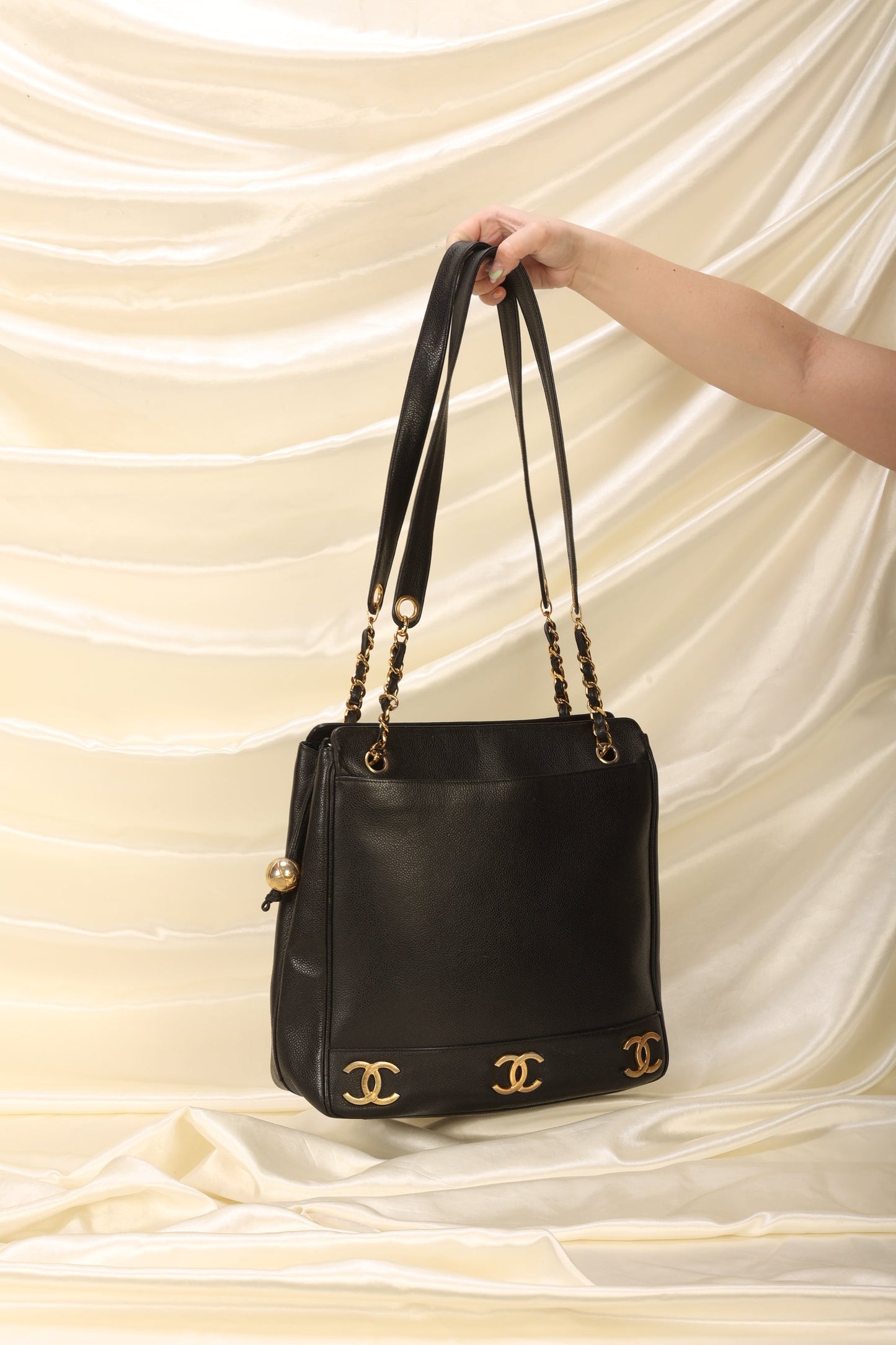 Chanel Caviar Logo Tote