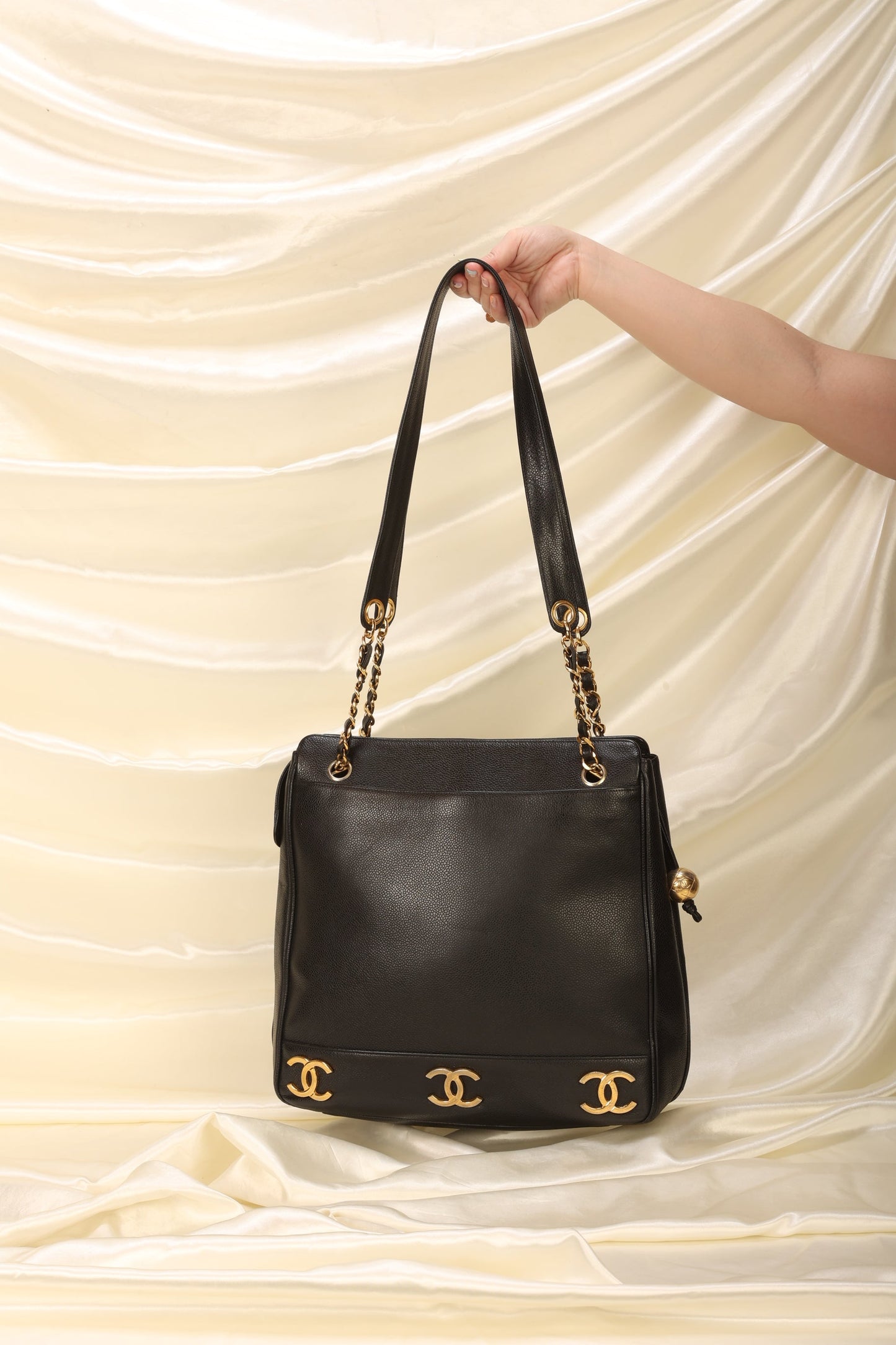 Chanel Caviar Logo Tote