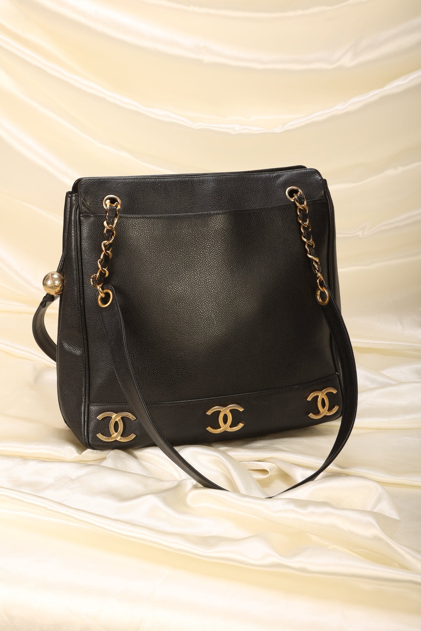 Chanel Caviar Logo Tote