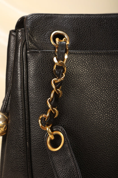 Chanel Caviar Logo Tote