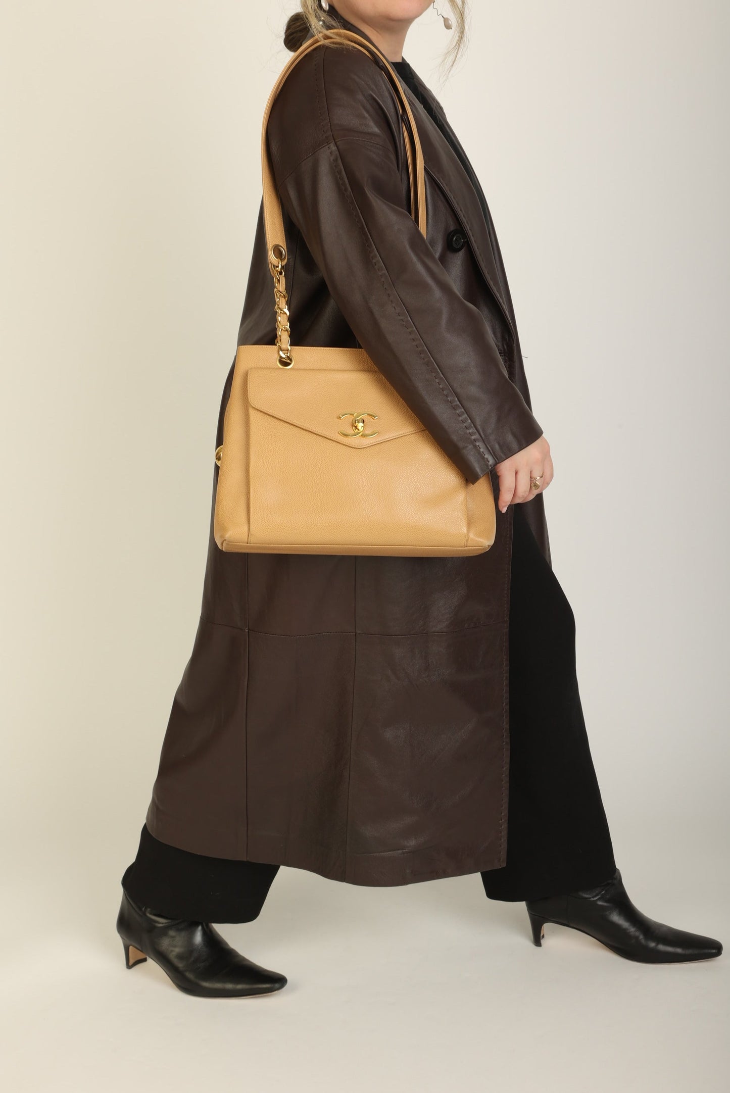 Chanel Caviar Turnlock Tote