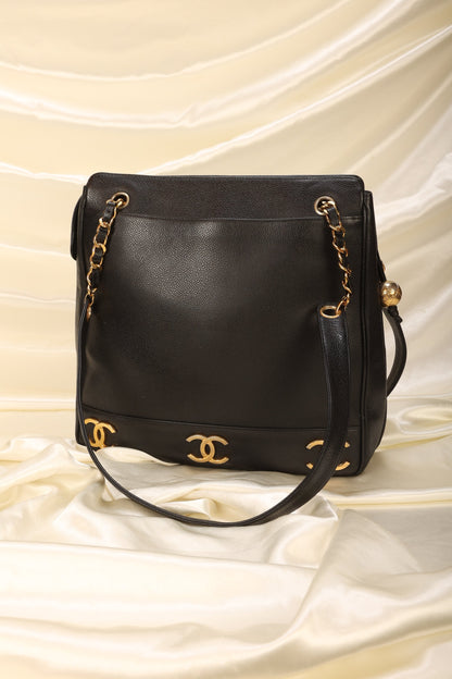 Chanel Caviar Logo Tote