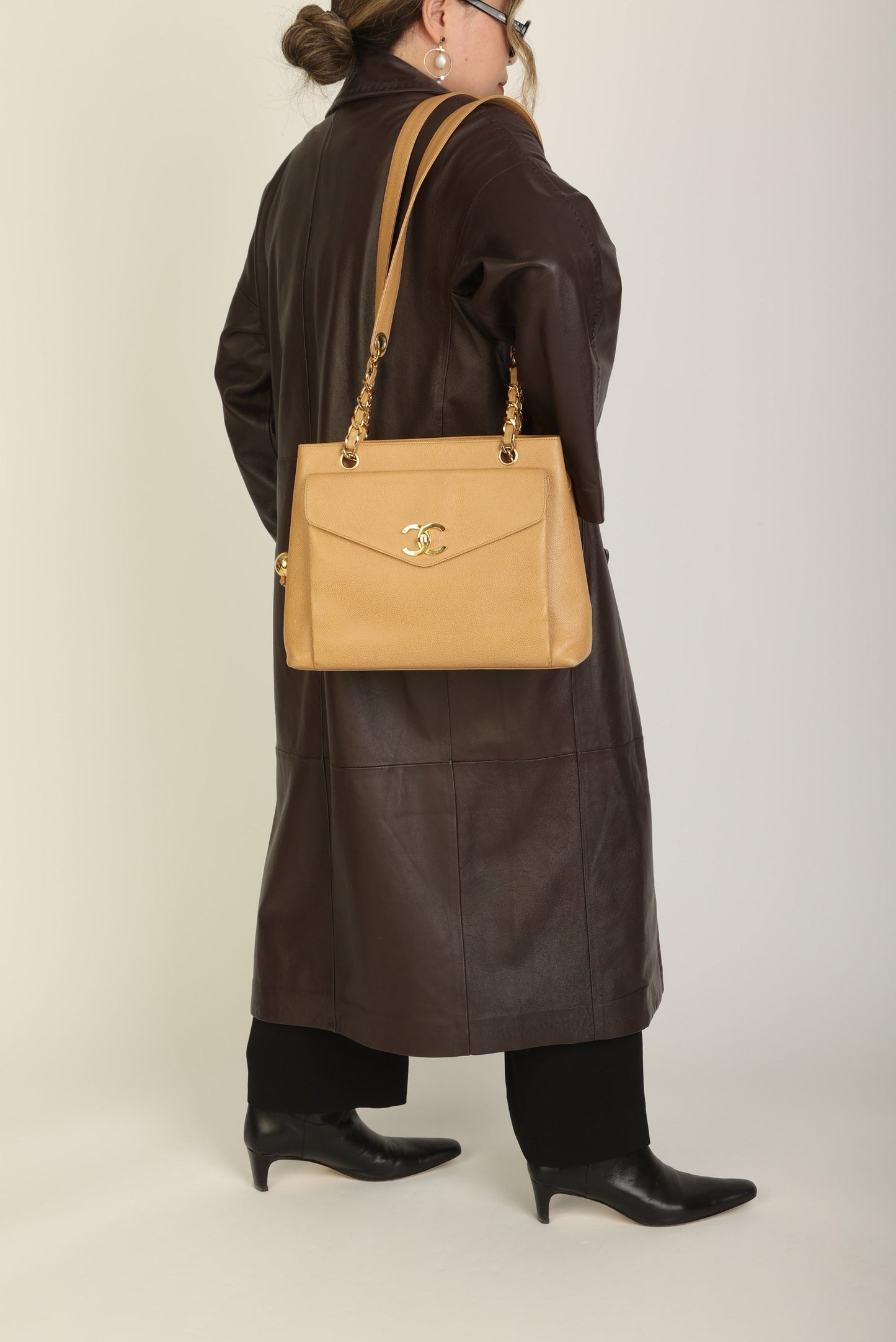 Chanel Caviar Turnlock Tote