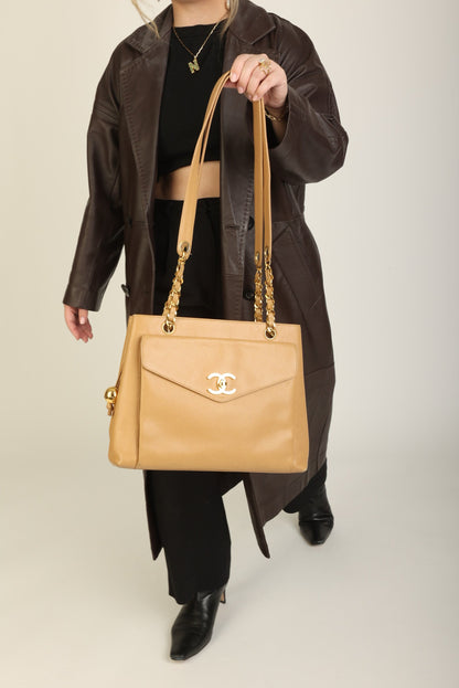 Chanel Caviar Turnlock Tote