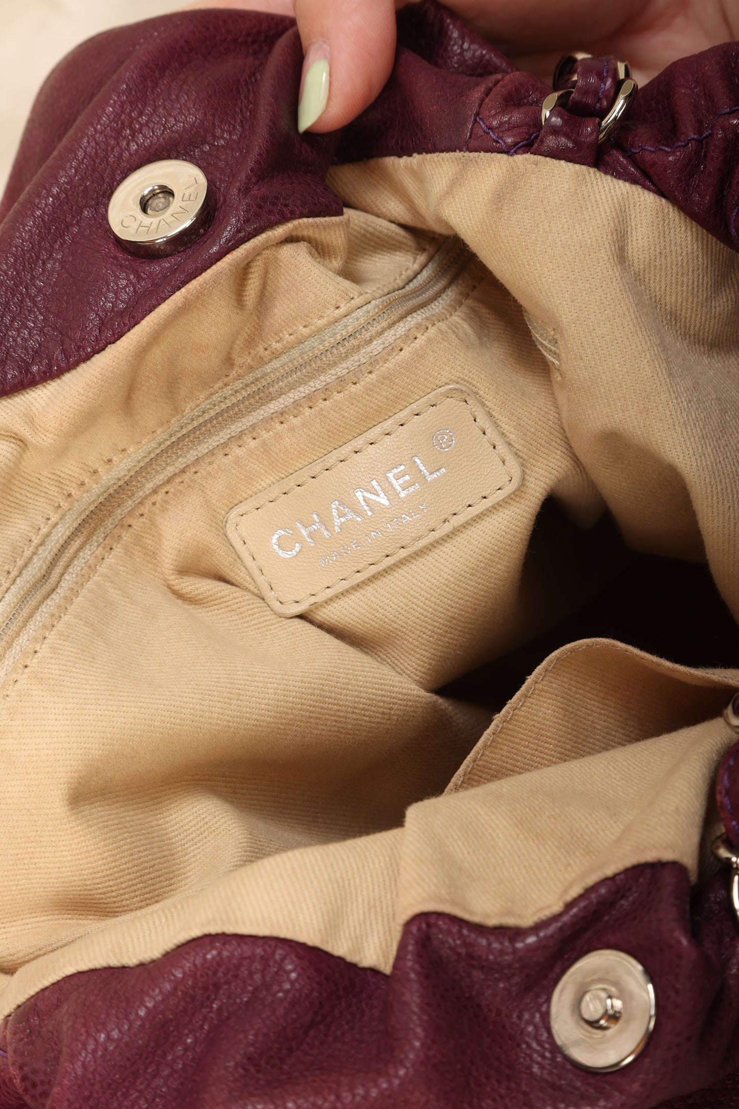 Chanel Caviar Drawstring Tote