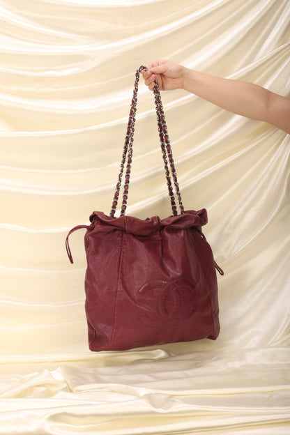 Chanel Caviar Drawstring Tote