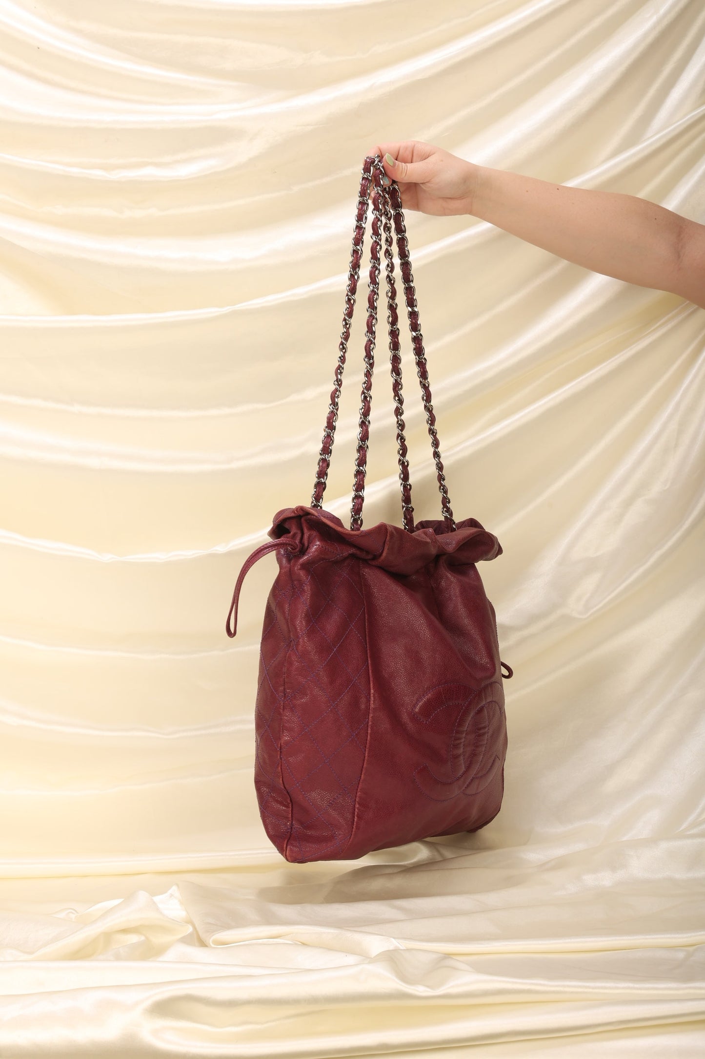 Chanel Caviar Drawstring Tote