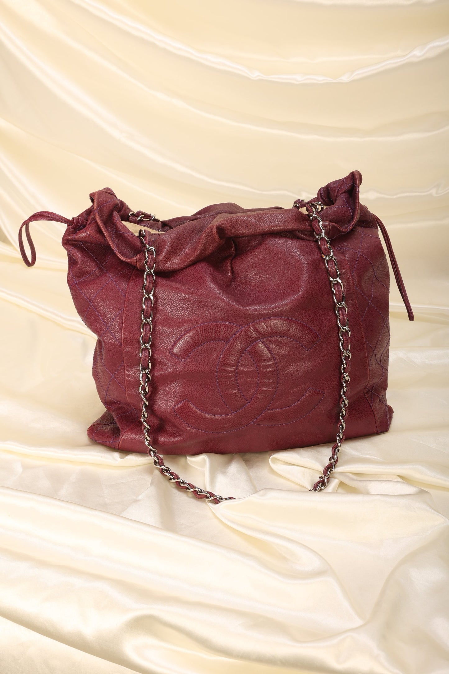 Chanel Caviar Drawstring Tote