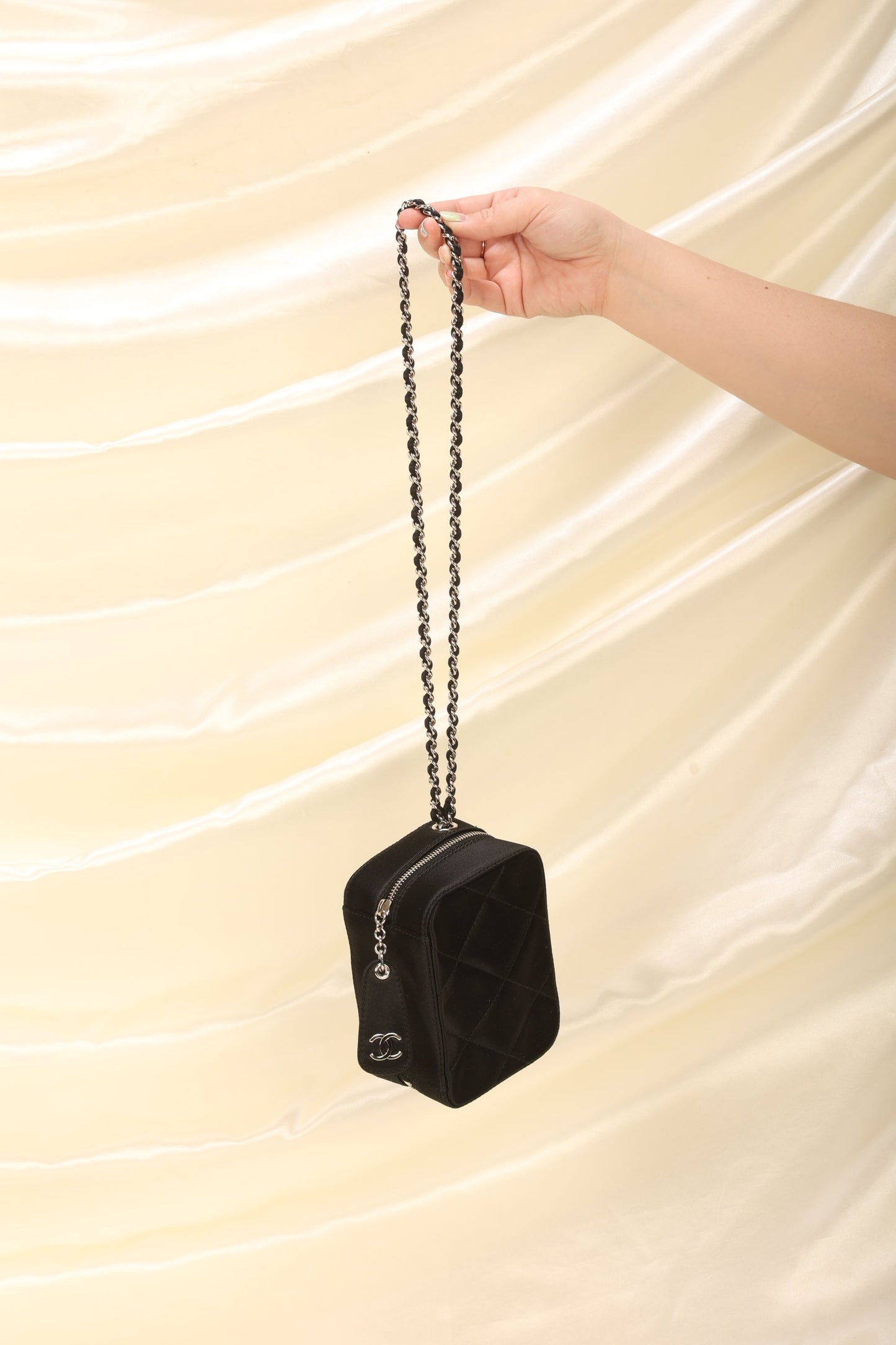 Chanel Satin Mini Box Bracelet Bag