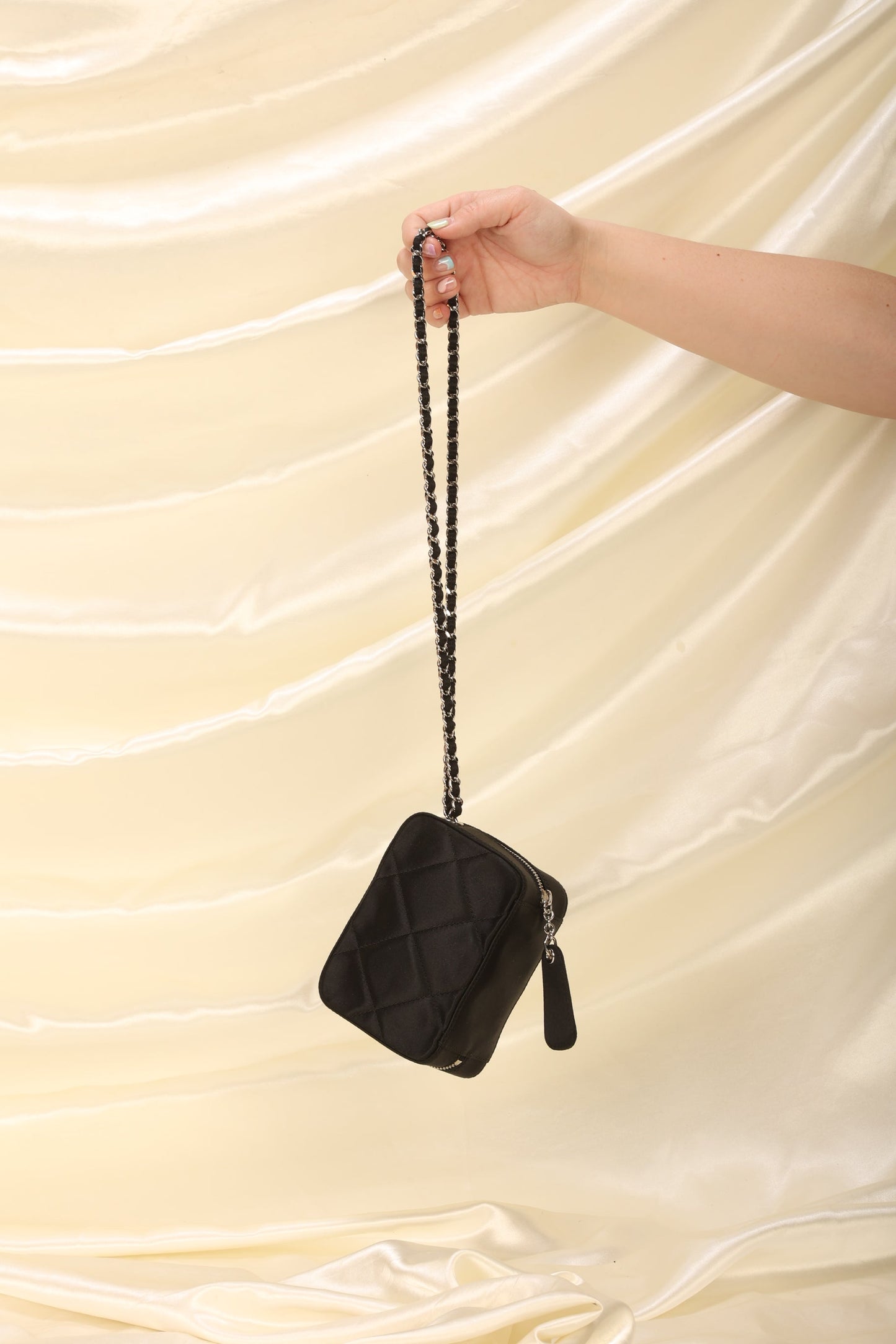 Chanel Satin Mini Box Bracelet Bag