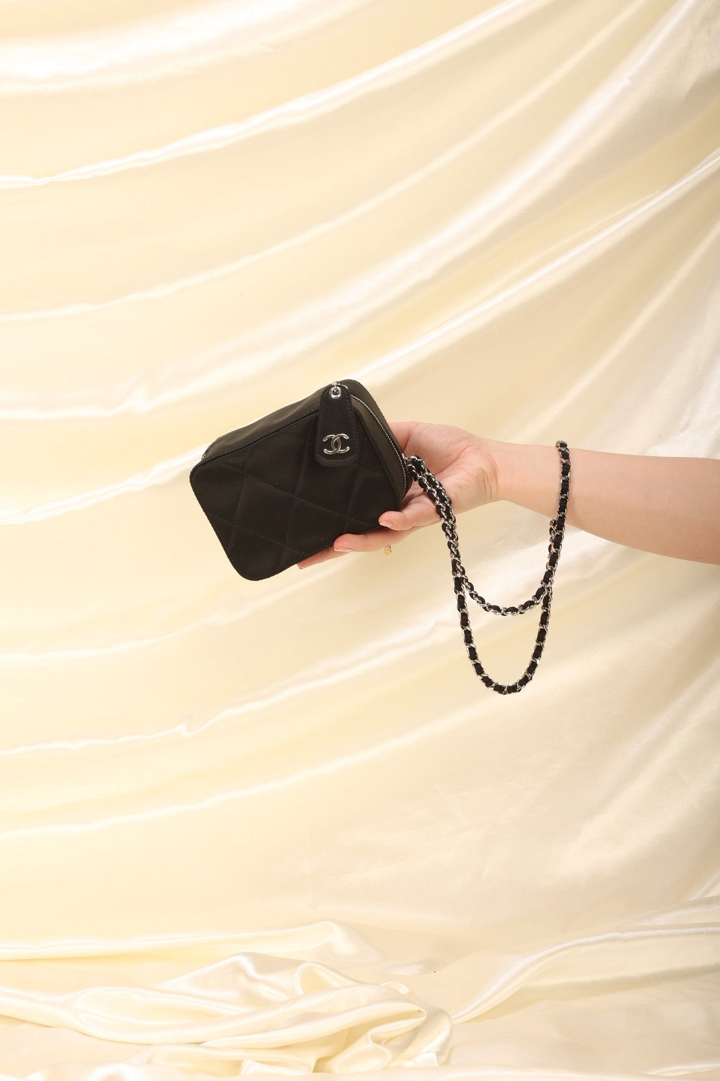 Chanel Satin Mini Box Bracelet Bag