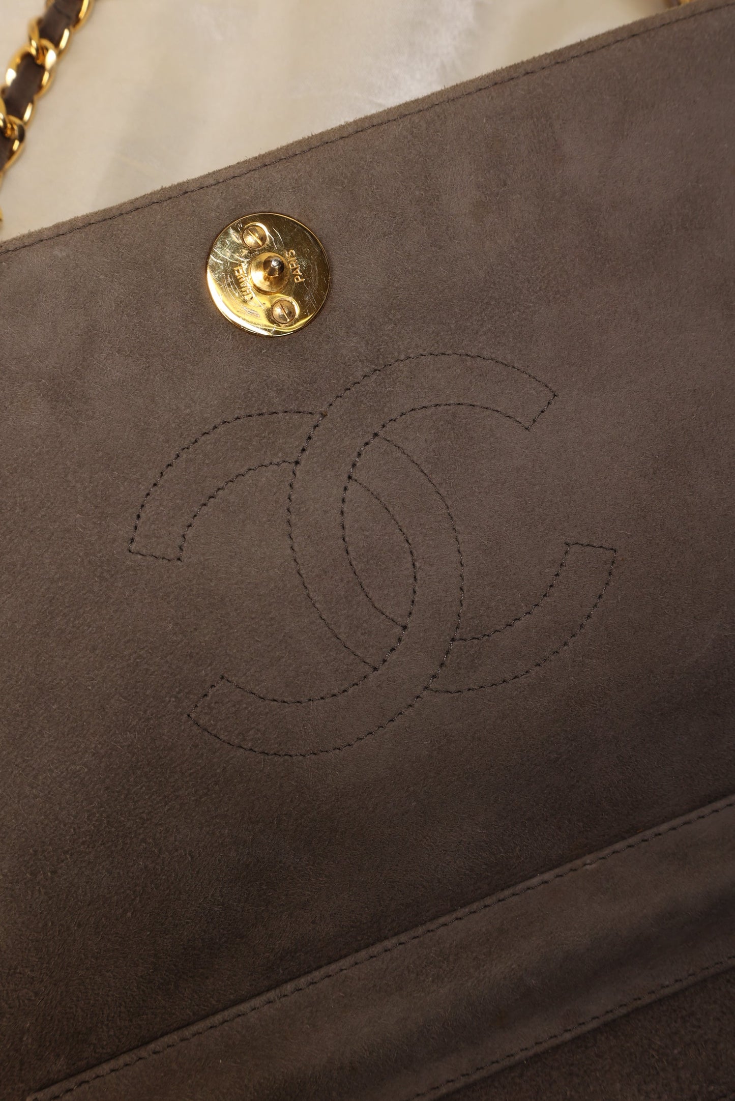 Extremely Rare Chanel Suede Full Flap