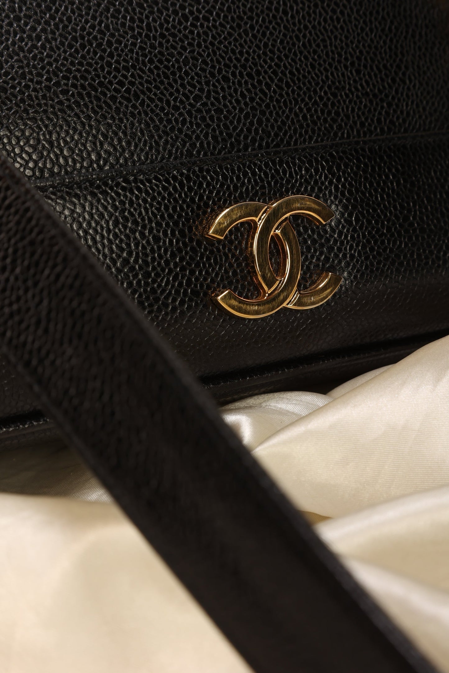 Chanel Caviar Logo Mini Tote