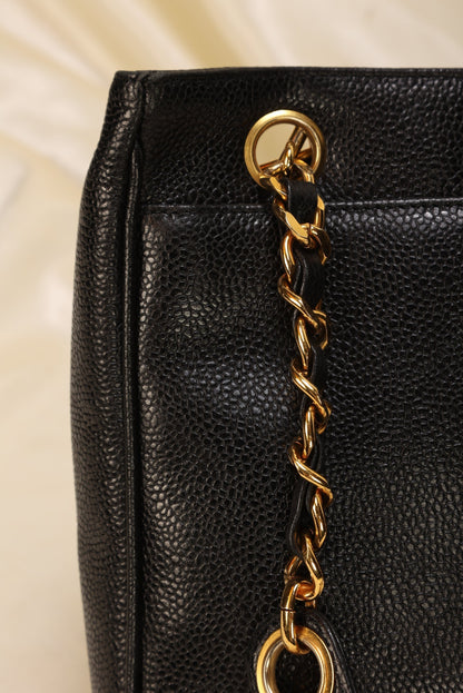 Chanel Caviar Logo Mini Tote
