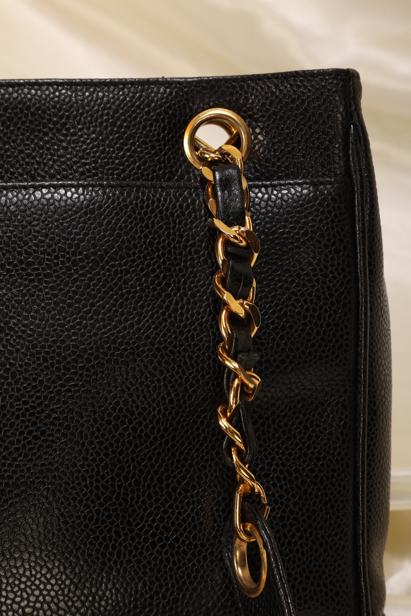 Chanel Caviar Logo Mini Tote