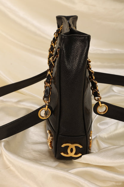 Chanel Caviar Logo Mini Tote