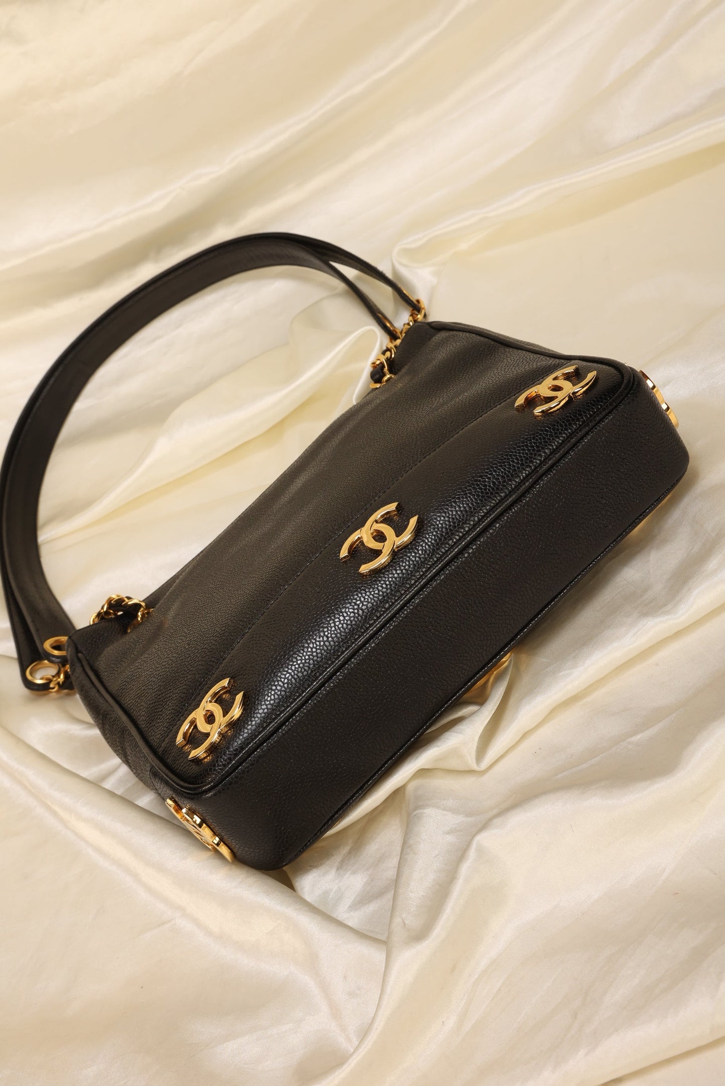 Chanel Caviar Logo Mini Tote