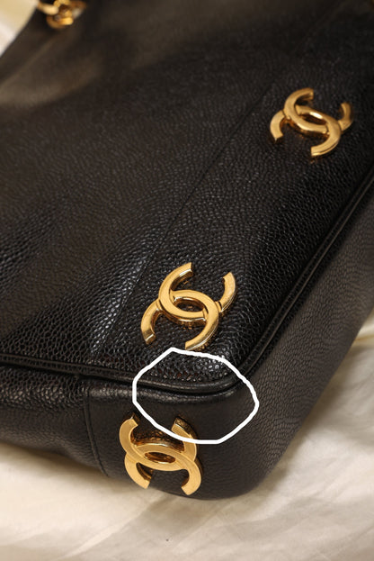 Chanel Caviar Logo Mini Tote