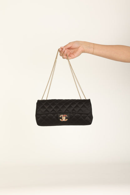 Extremely Rare Chanel 2008 Satin Gemstone East West