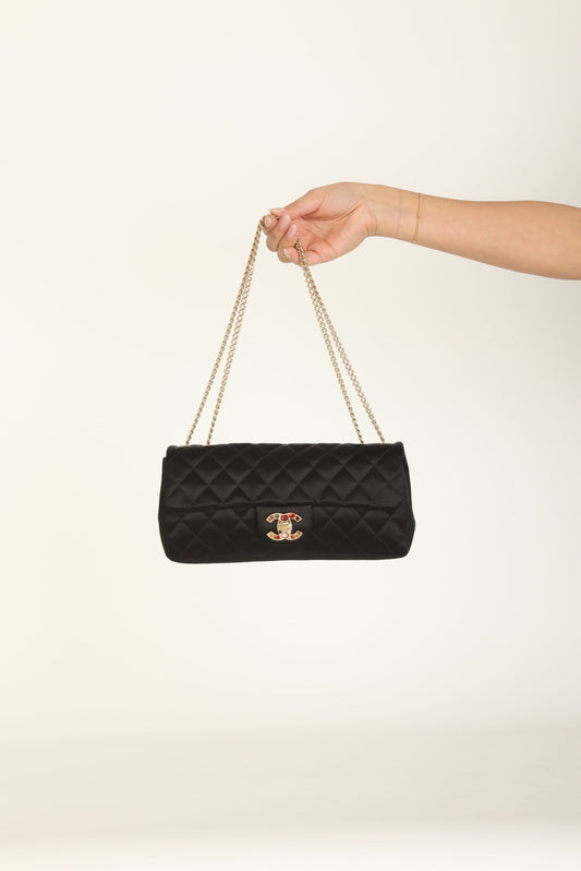 Extremely Rare Chanel 2008 Satin Gemstone East West