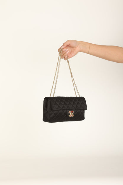 Extremely Rare Chanel 2008 Satin Gemstone East West